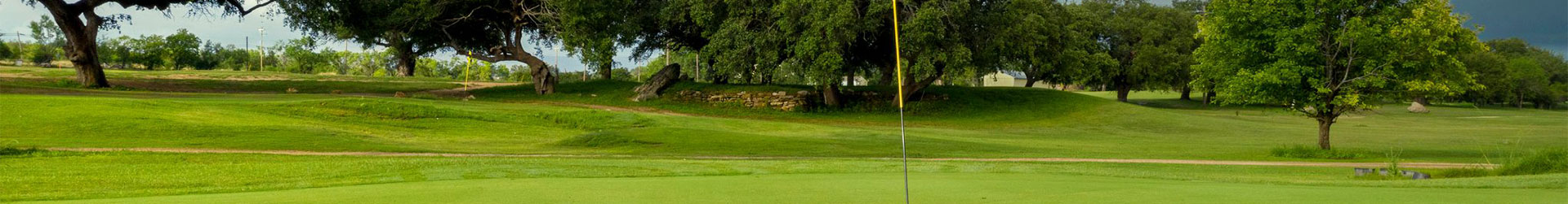 Wide view of a flag pin and green